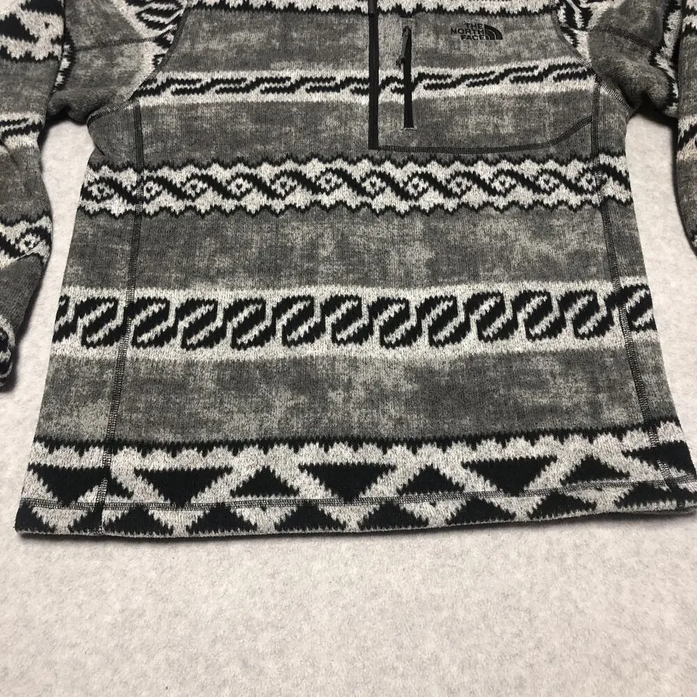The North Face Tsillan Quarter Zip Sweatshirt Men's Medium Aztec Print Black